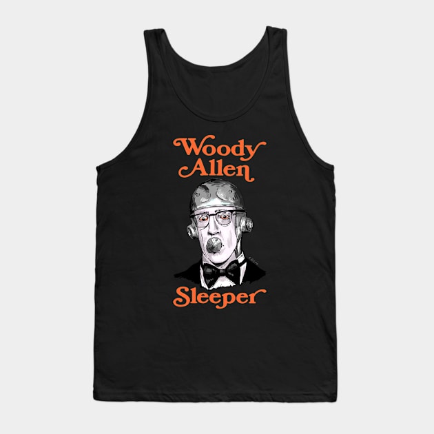 Woody Allen Sleeper Illustration Tank Top by burrotees